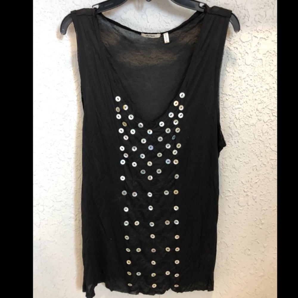 Rayon Tank with Button accents